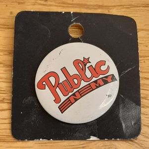 PUBLIC ENEMY Vtg NOS New Rock Pinback Button BEX